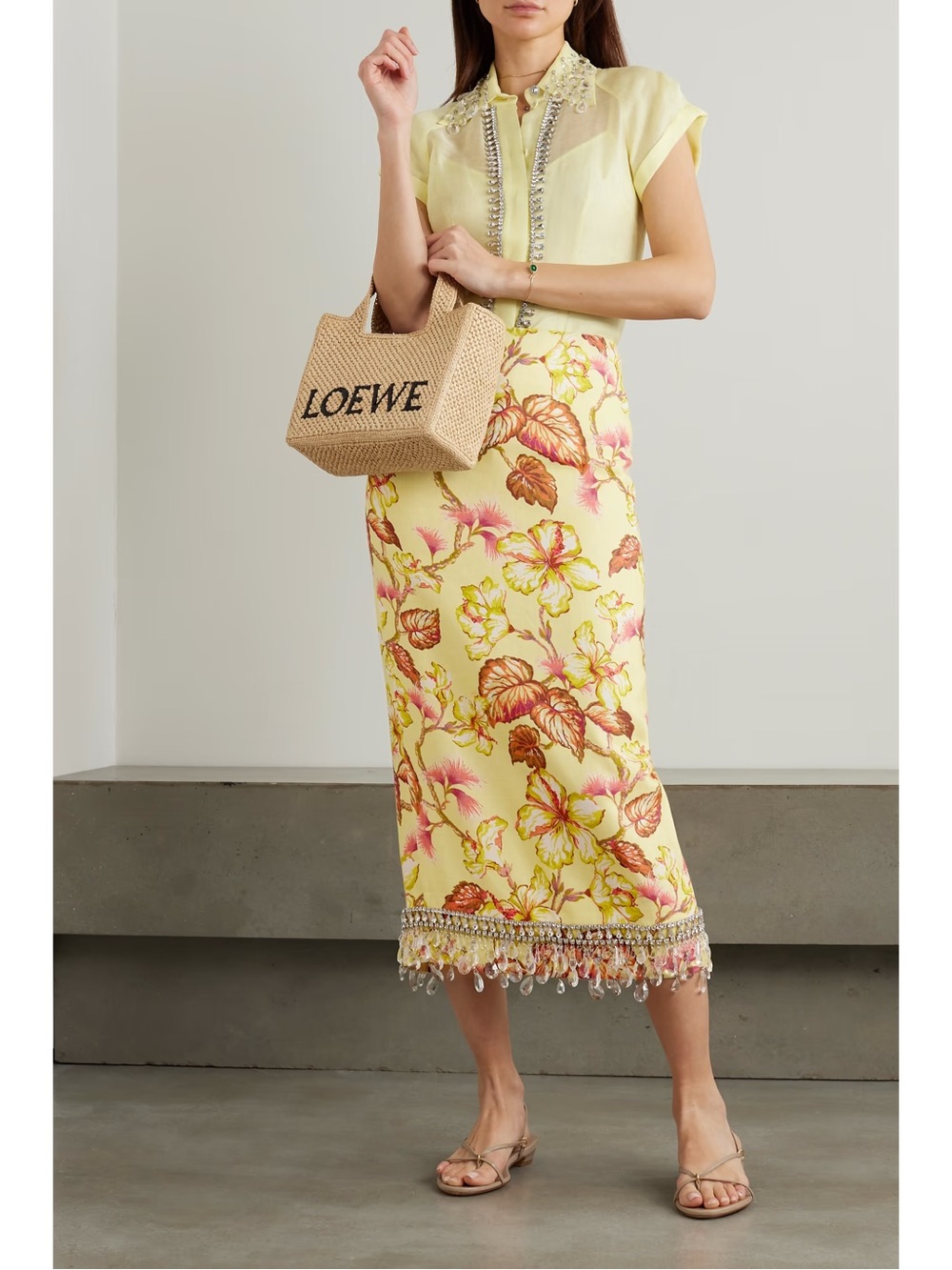 Zimmermann Matchmaker Beaded Midi Skirt